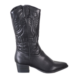SHELOVET Cowboy Boots With Pattern black