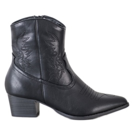 SHELOVET Cowboy boots with a pattern black SHELOVET Cowboy boots with a pattern black