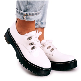 S.Barski Women's Brogues Oxfords On the Platform S. Barski HX15 Lacquered White