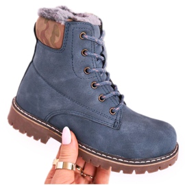 Apawwa Children's Boots Trappers Warmed With Fur Blue London beige brown navy