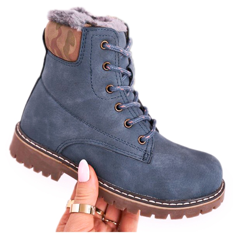 Apawwa Children's Boots Trappers Warmed With Fur Blue London beige brown navy blue