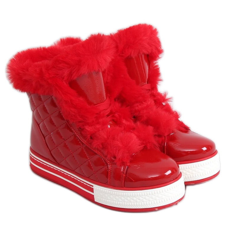 Red varnished snow boots NB310P-3 Red