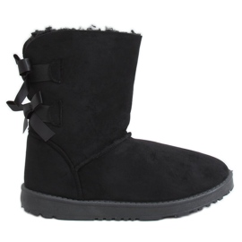 Snow boots with black bows B195-1 Black