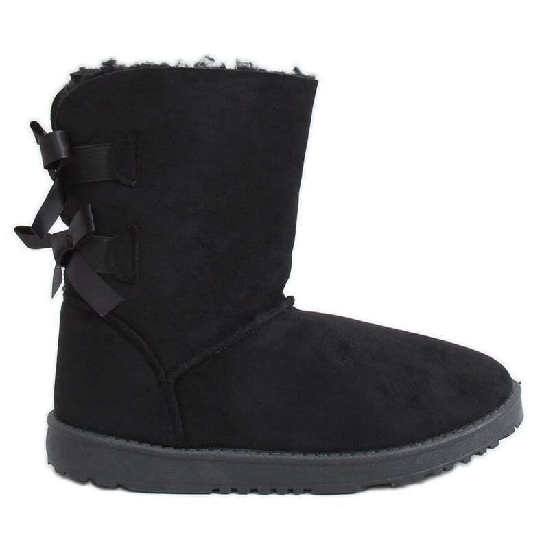 Snow boots with black bows B195-1 Black