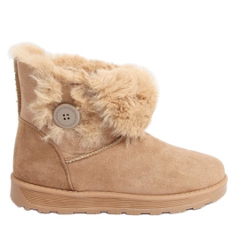 Snow boots with a camel button 258 Camel brown