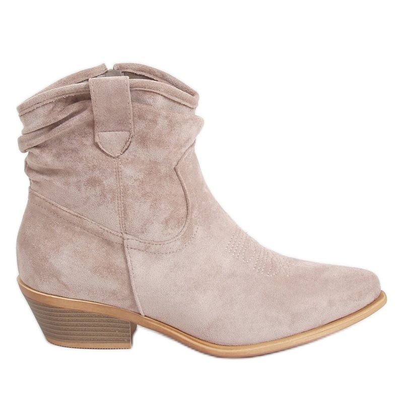 Women's cowboy boots beige 99-65 Taupe