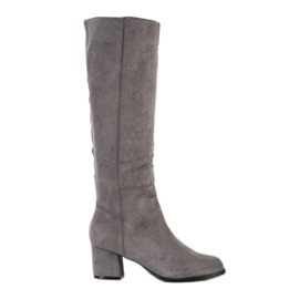 Small Swan Gray Suede Boots