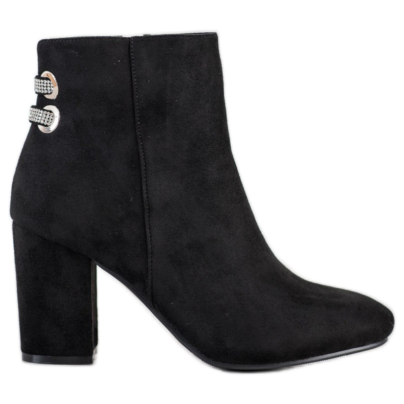 SHELOVET Elegant Boots With Cubic Zirconia black