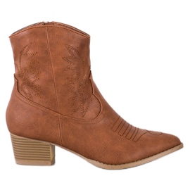 SHELOVET Cowboy boots with a pattern brown SHELOVET Cowboy boots with a pattern brown