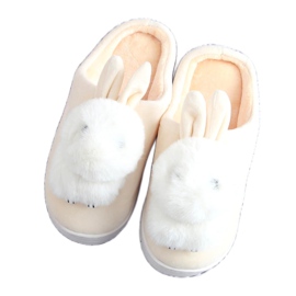 Women's slippers bunnies beige MA01 Beige ecru
