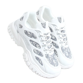 White women's sports shoes VL123 White grey