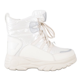 SHELOVET Warm sports snow boots white silver