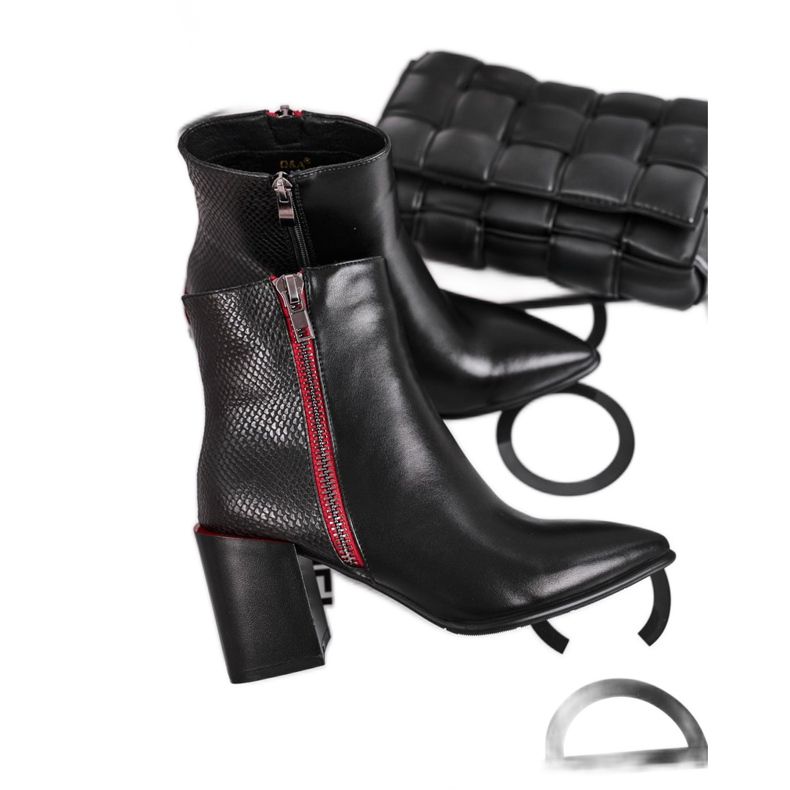 S.Barski Black Lippi Women's Black Boots red