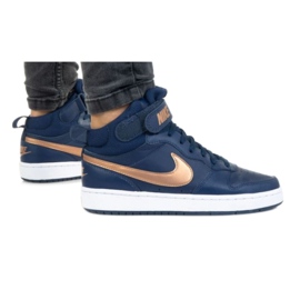 Nike Court Borough Mid 2 Jr CD7782-400 shoes black navy blue Nike Court Borough Mid 2 Jr CD7782-400 shoes black navy blue
