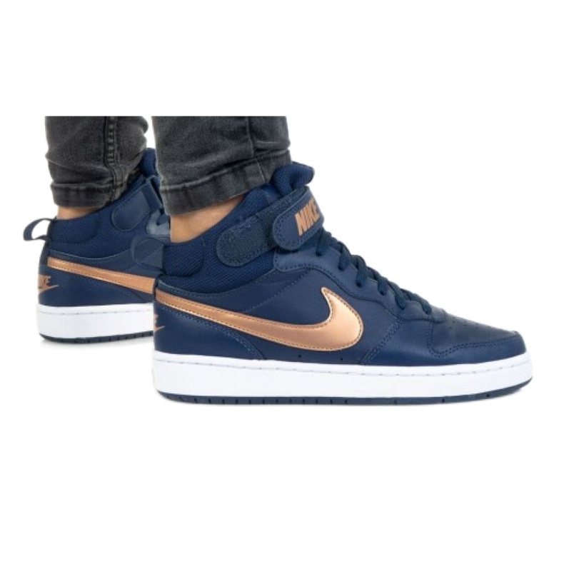 Nike Court Borough Mid 2 Jr CD7782-400 shoes black navy blue