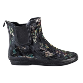 Kylie Suede Wellies With Flowers black