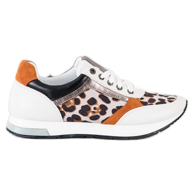 Kylie Fashionable Sneakers beige white brown orange golden