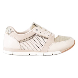 Kylie Openwork Sport Shoes beige golden