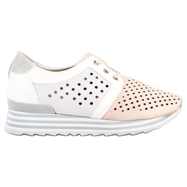 Aclys Openwork Sneakers white pink grey