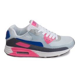 Women's sports shoes B49-1 White blue pink grey