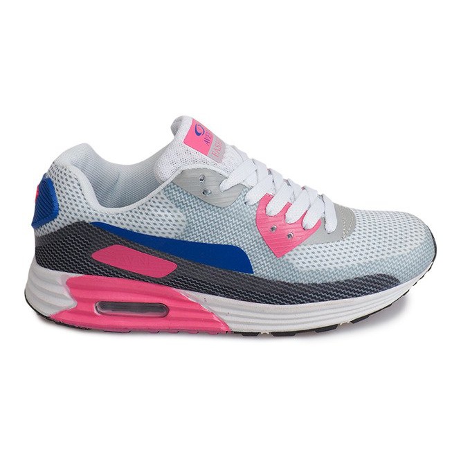 Women's sports shoes B49-1 White blue pink grey