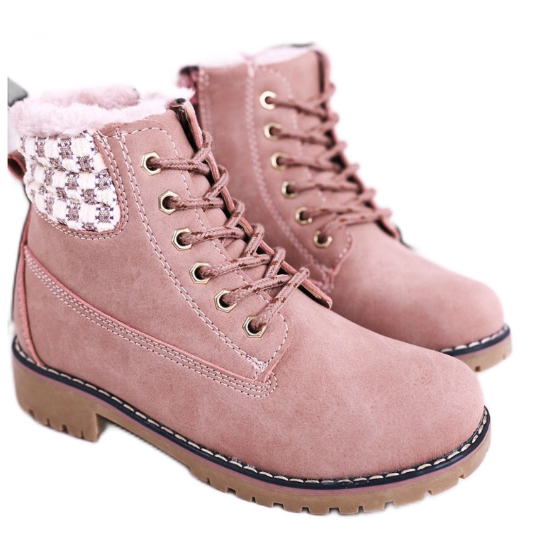 Apawwa Children's boots Trappers insulated with fur Pink Forest