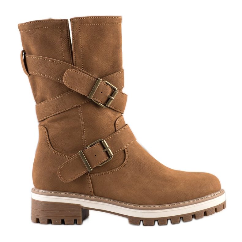 Super Mode High Boots With Buckle brown