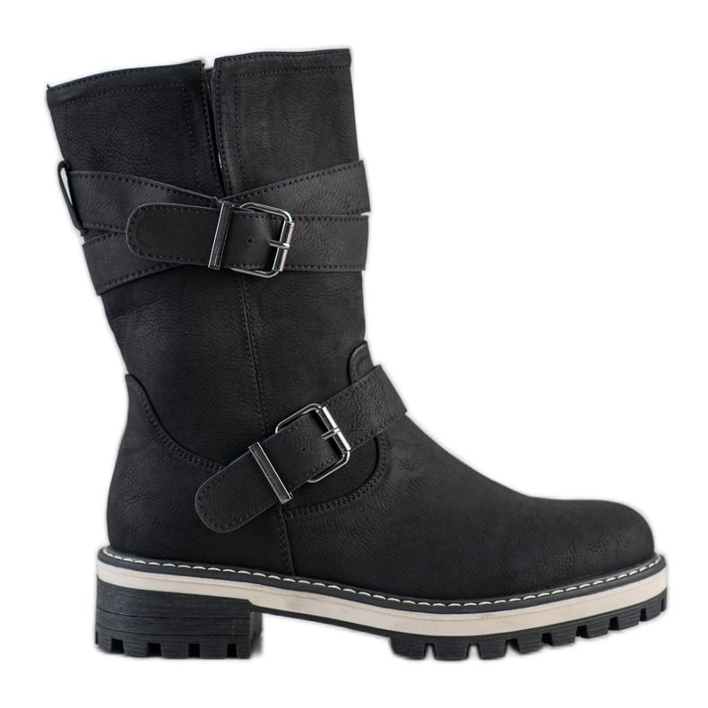Super Mode High Boots With Buckle black