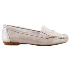 Filippo Shiny Leather Loafers beige