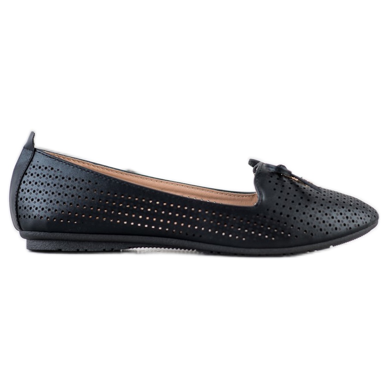 Openwork Ballerinas With A VINCEZA Bow black