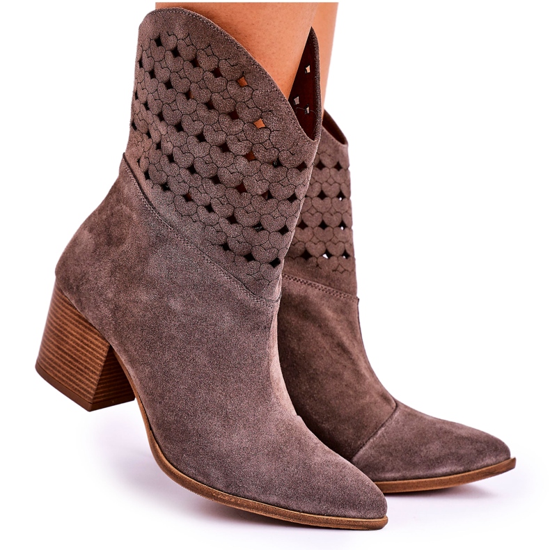 Nicole Women's Cowboy Boots On a Heel Suede Brown Emily Nicole Women's Cowboy Boots On a Heel Suede Brown Emily