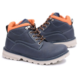 Vico Navy Children's Boys' Warm Boots with Fleece Billy navy blue orange