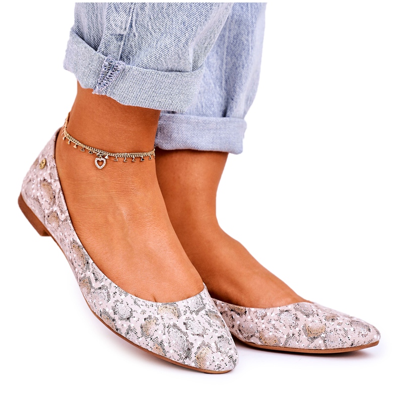 Women's Leather Ballerinas Maciejka Beige Gold 04100-22 multicolored golden Women's Leather Ballerinas Maciejka Beige Gold 04100-22 multicolored golden