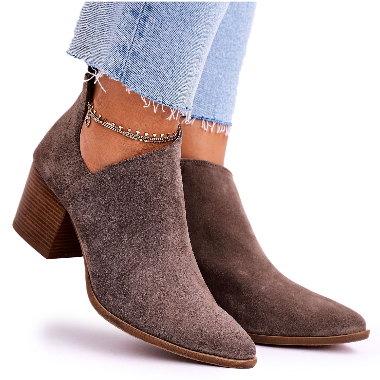Cut out suede ankle boots sale