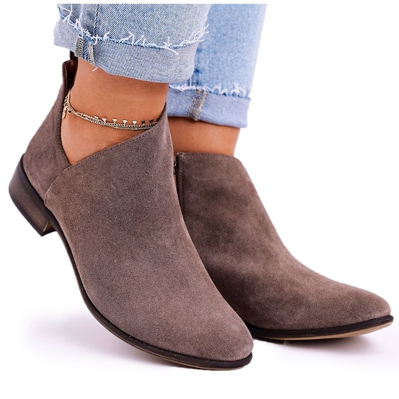 Nicole Women's Boots With A Cut Out Suede Brown Clarence Nicole Women's Boots With A Cut Out Suede Brown Clarence