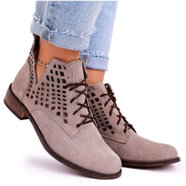 Nicole Women's Openwork Suede Cappuccino Susannah Boots brown