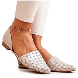 Elegant Leather Ballerinas Laura Messi 1110 Golden Gasoline multicolored