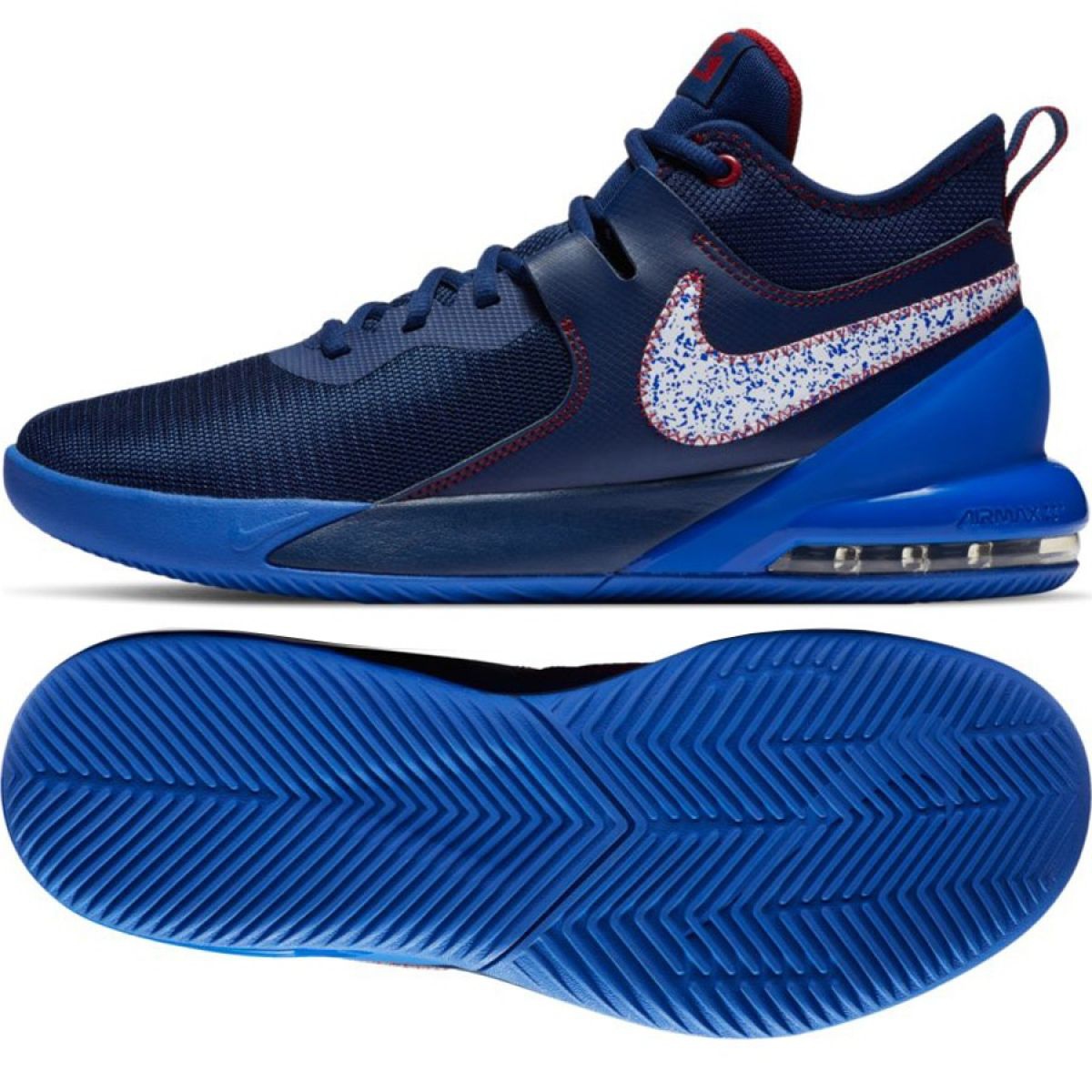 Navy blue and hot sale red nike shoes