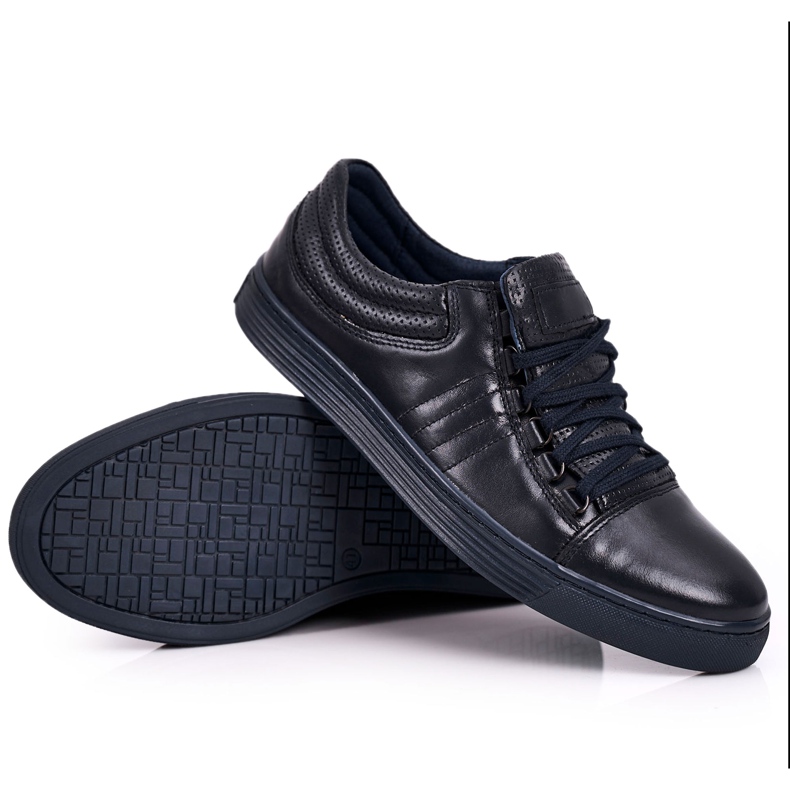 Bednarek Polish Shoes Men's Leather Shoes Sneakers Bednarek Navy Blue
