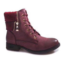 Boots With Fur BZ8402-KB Wine red Boots With Fur BZ8402-KB Wine red
