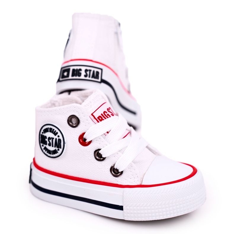 Children's High Sneakers With a zipper Big Star HH374187 White