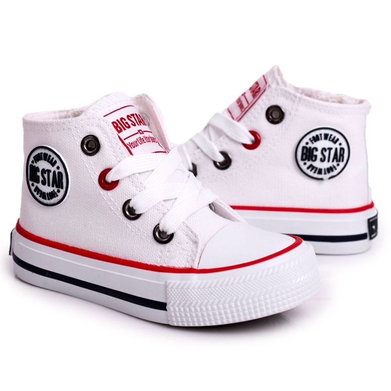 Children's High Sneakers With a zipper Big Star HH374083 White