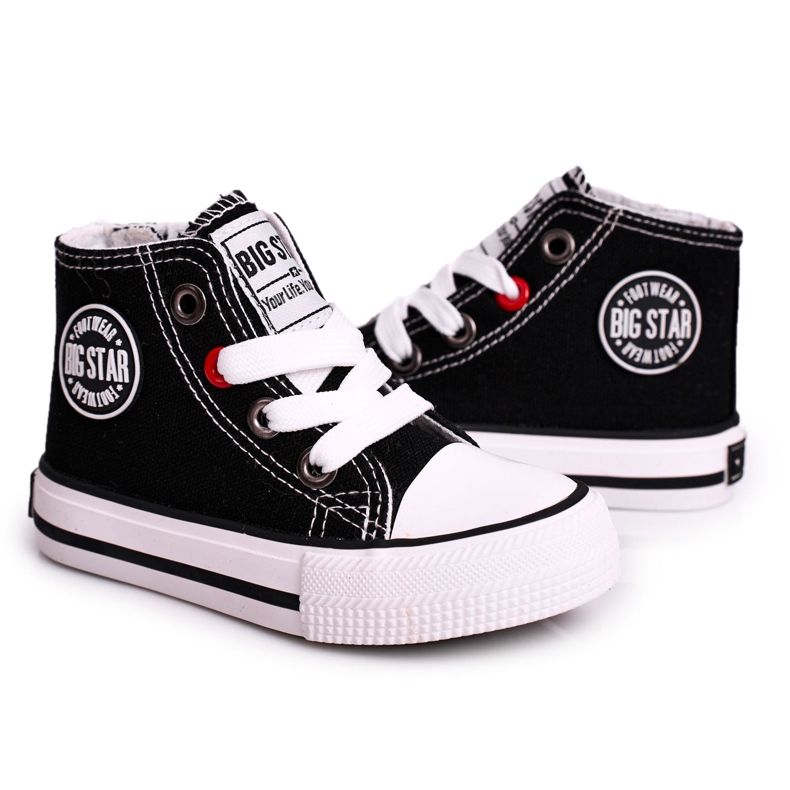 Children's High Sneakers With a zipper Big Star HH374084 Black