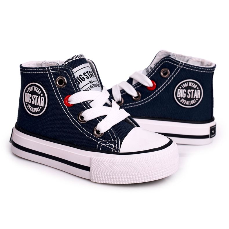 Children's High Sneakers With a zipper Big Star HH374085 Navy Blue black Children's High Sneakers With a zipper Big Star HH374085 Navy Blue black