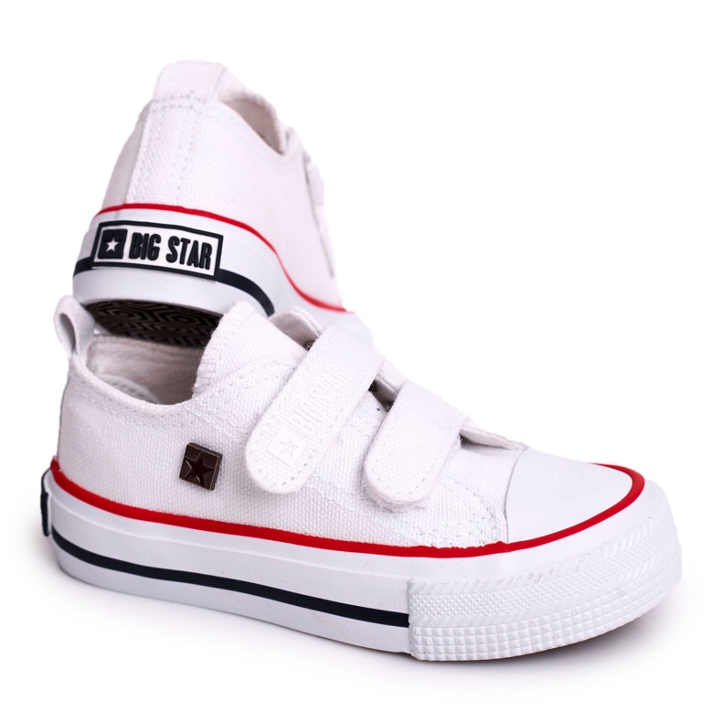 Children's Low Sneakers With Velcro Big Star HH374095 White