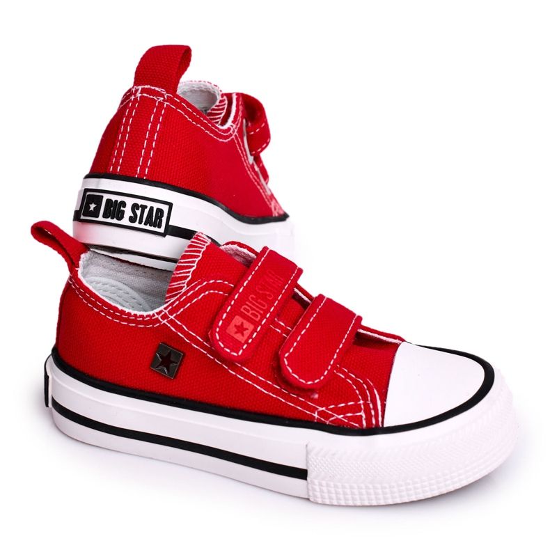 Children's Low Sneakers With Velcro Big Star HH374098 Red