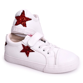 Children's Leather Sneakers With a Star Big Star DD374102 White Children's Leather Sneakers With a Star Big Star DD374102 White