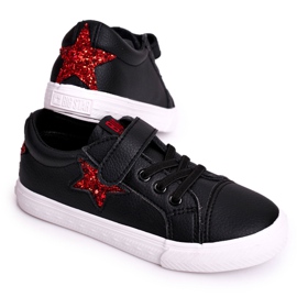Children's Leather Sneakers With a Star Big Star DD374105 Black Children's Leather Sneakers With a Star Big Star DD374105 Black