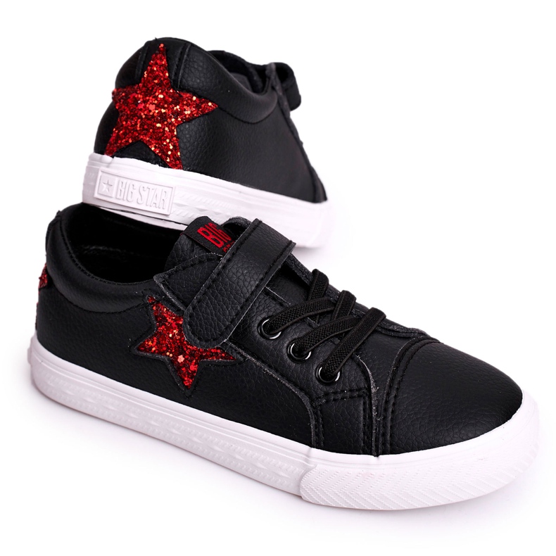 Children's Leather Sneakers With a Star Big Star DD374105 Black Children's Leather Sneakers With a Star Big Star DD374105 Black