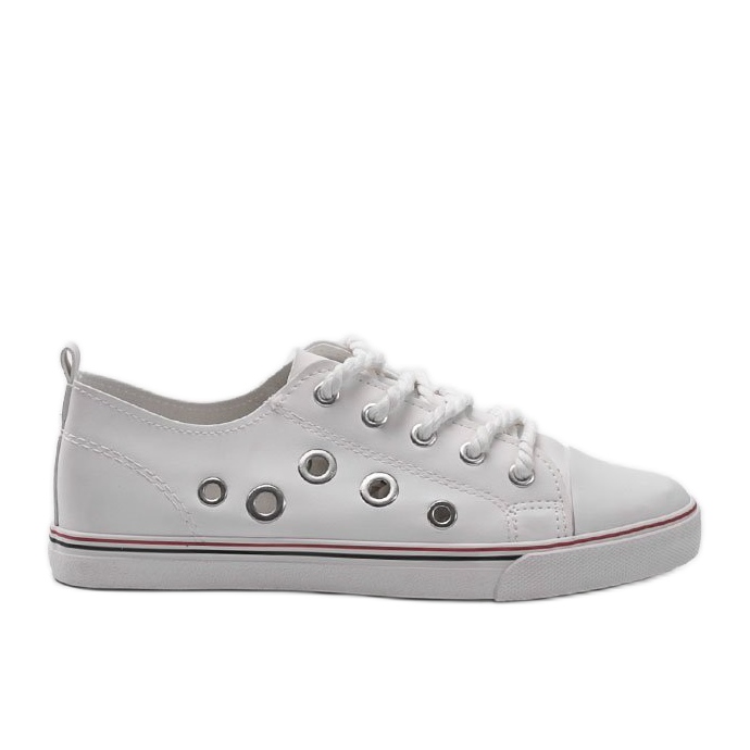 White leather sneakers FG-2767